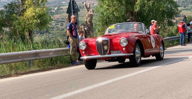 Presidente Sticchi Damiani su Lancia Aurelia B24